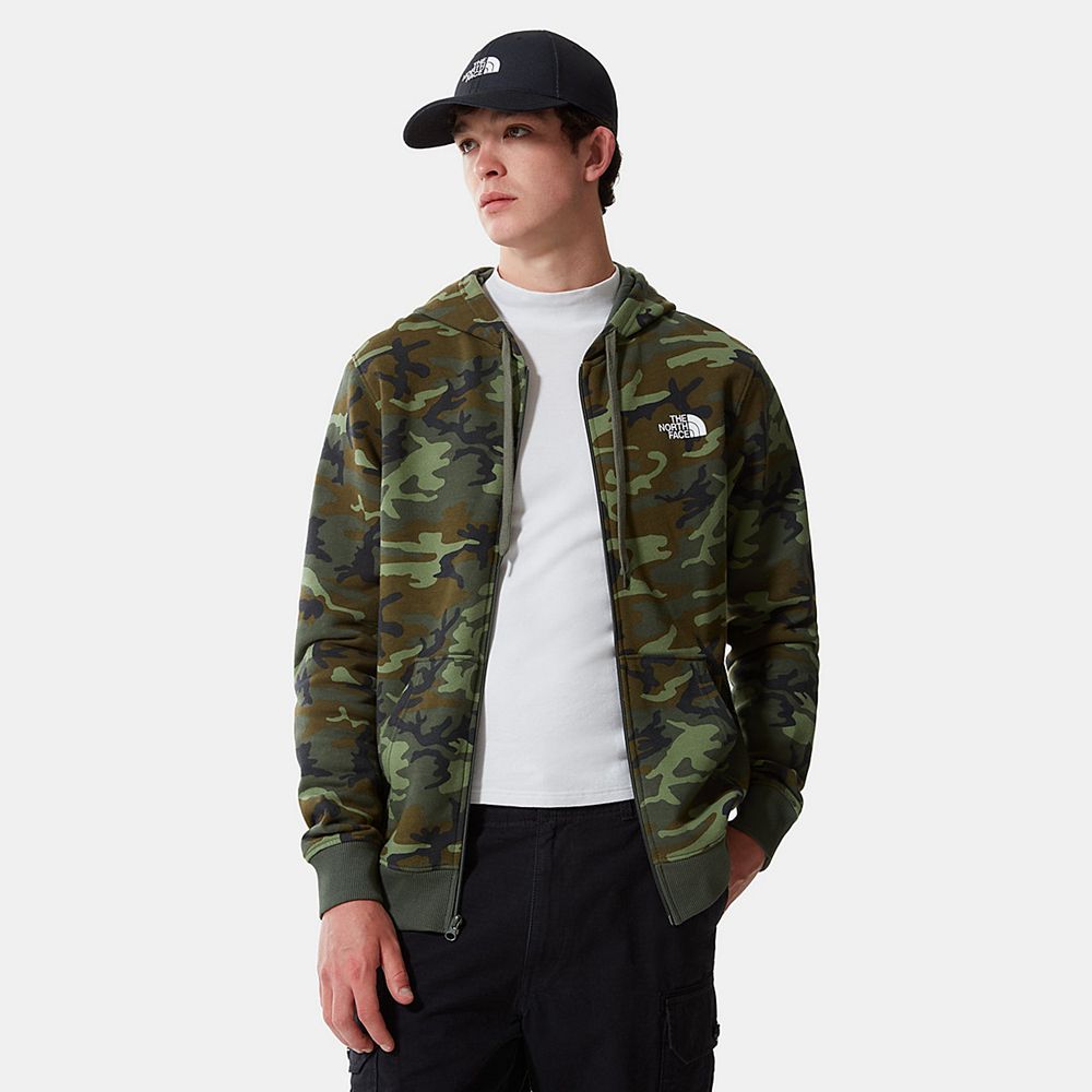 The North Face Hoodie Mens Australia - The North Face Open Gate Full-Zip Camo Print (EGT-365812)